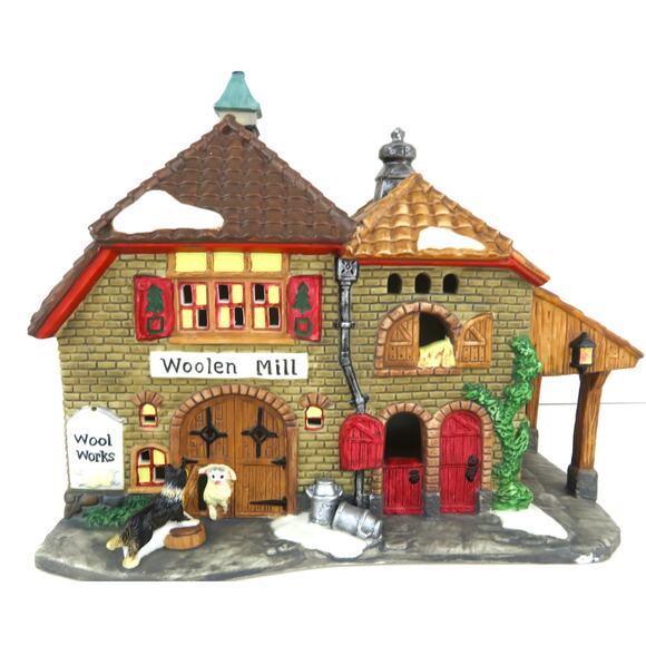 Holiday Time Woolen Mill Porcelain Lighted Building Village Collectible 2000 - Picture 11 of 14